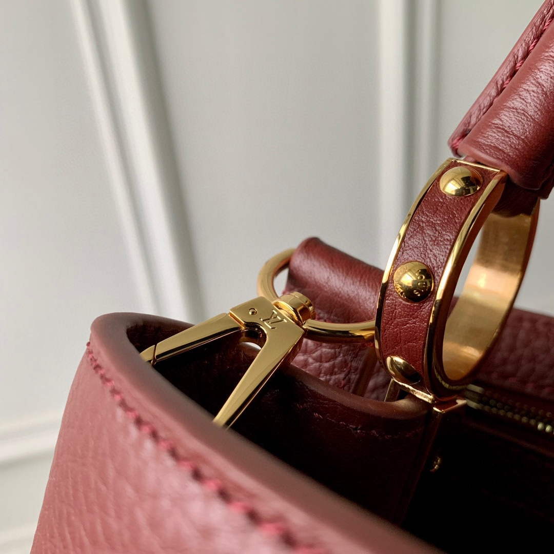 LV M25128 Louis Vuitton Capucines BB Handbag Griotte Red | lv m25128 louis vuitton capucines bb handbag griotte red 7