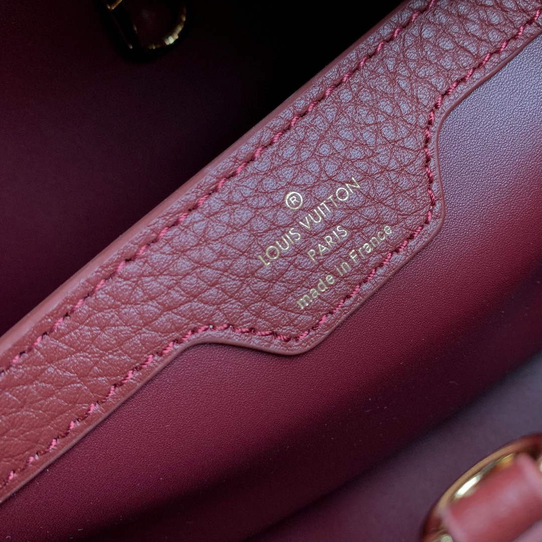 LV M25128 Louis Vuitton Capucines BB Handbag Griotte Red | lv m25128 louis vuitton capucines bb handbag griotte red 9
