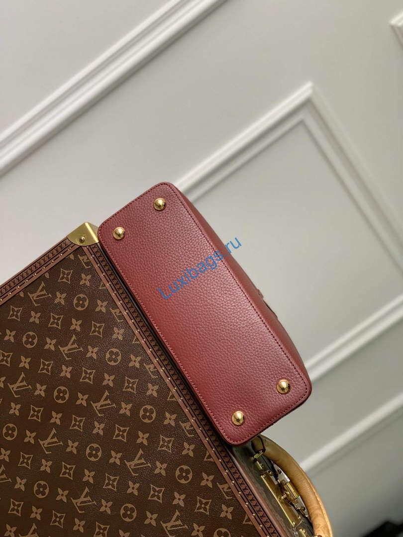 LV M25128 Louis Vuitton Capucines MM Handbag Griotte Red | lv m25128 louis vuitton capucines mm handbag griotte red 4