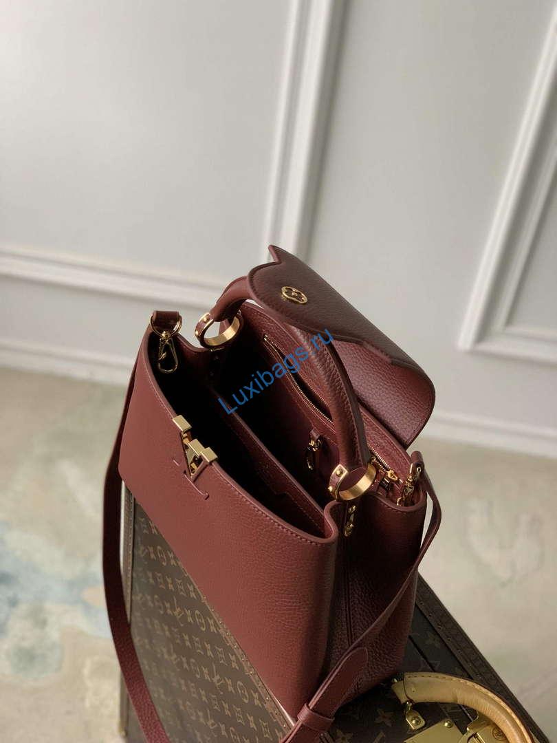 LV M25128 Louis Vuitton Capucines MM Handbag Griotte Red | lv m25128 louis vuitton capucines mm handbag griotte red 8