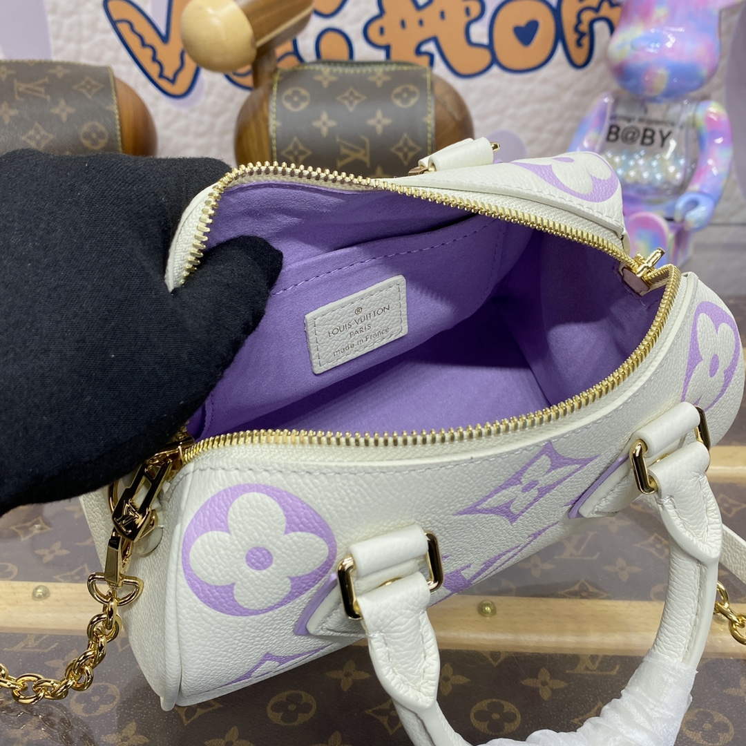 LV M46875 Louis Vuitton Speedy Bandoulière 20 Handbag Latte White / Bubble Tea Mauve | lv m46875 louis vuitton speedy bandouliere 20 handbag latte white bubble tea mauve 9