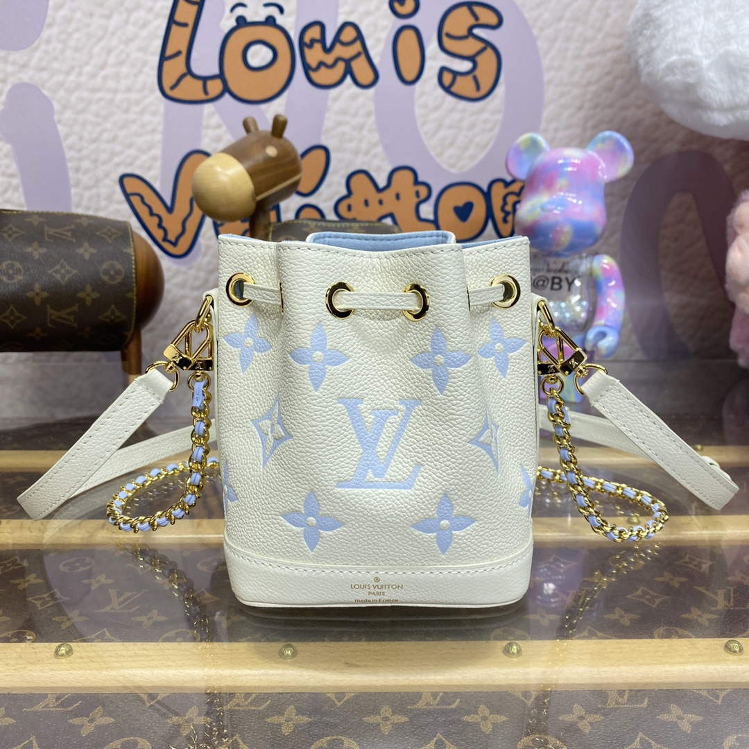 LV M82933 Louis Vuitton Nano Noé Bag Blue | lv m82933 louis vuitton nano noe bag blue 2