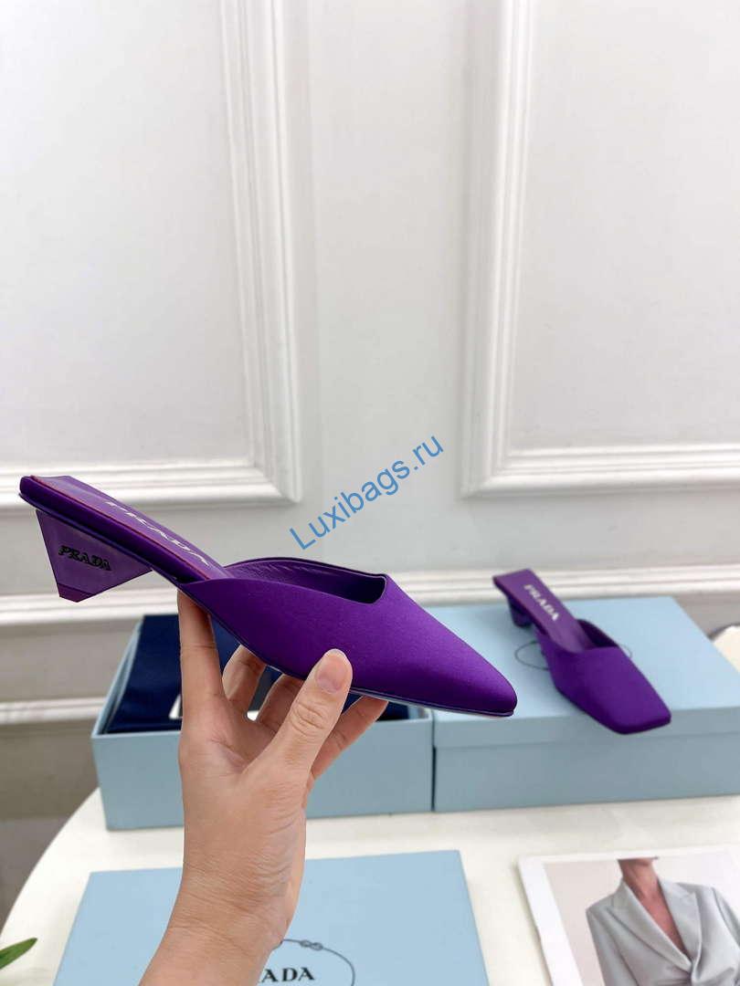 Prada 1I479N Women's Satin Mules Fashion Shoes P67322 | prada 1i479n womens satin mules fashion shoes p67322 4