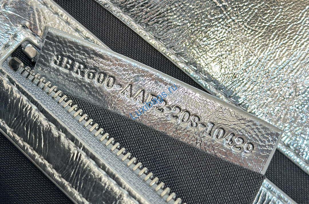 Fendi 8BR600 Baguette Medium leather 0135 bag Silver | fendi 8br600 baguette medium crocodile leather 8628 bag silver 7