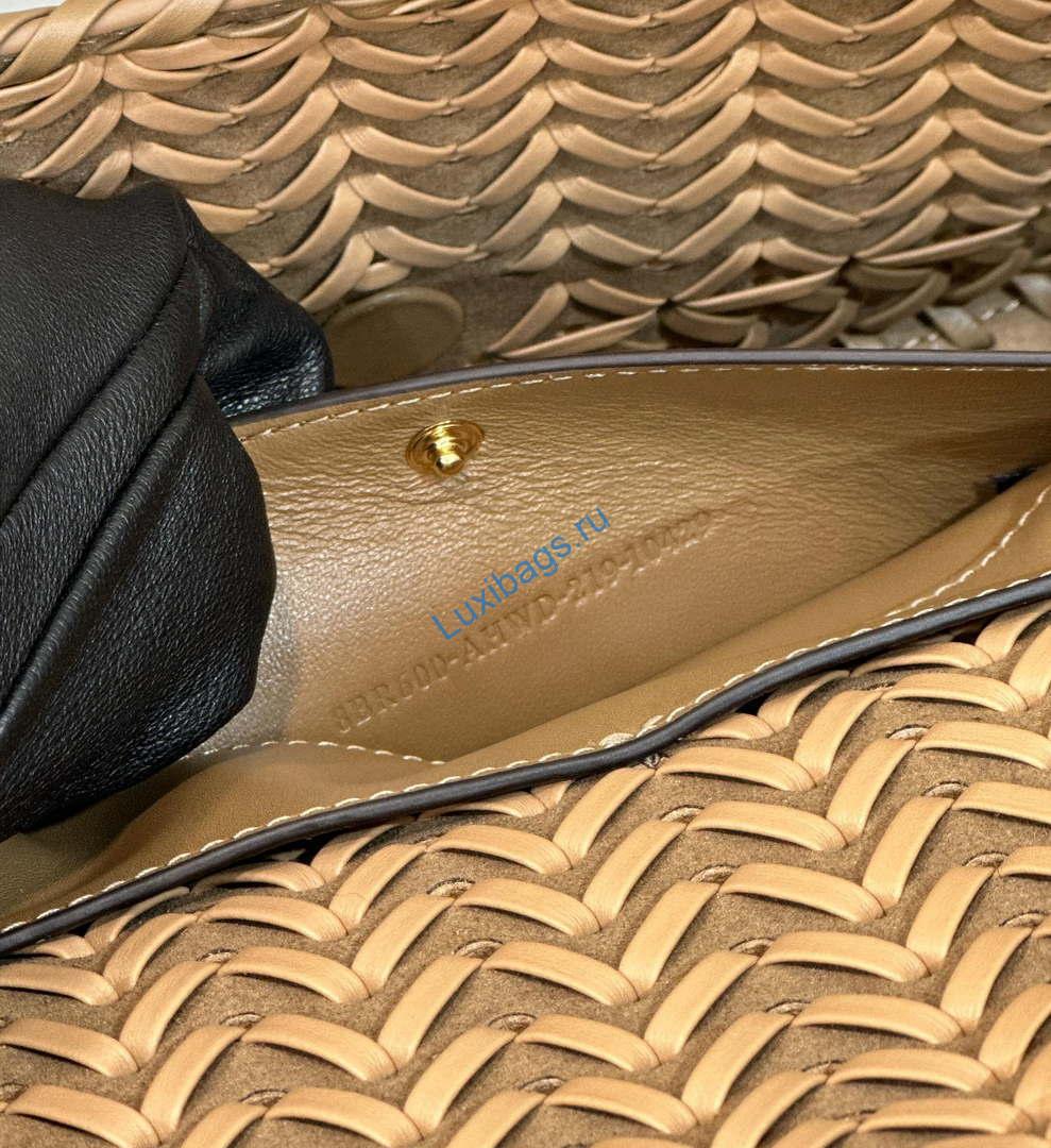 Fendi 8BR600 Baguette Sand and Brown interlaced leather and raffia bag 8630 | fendi 8br600 baguette sand interlaced leather and raffia bag 8630 007