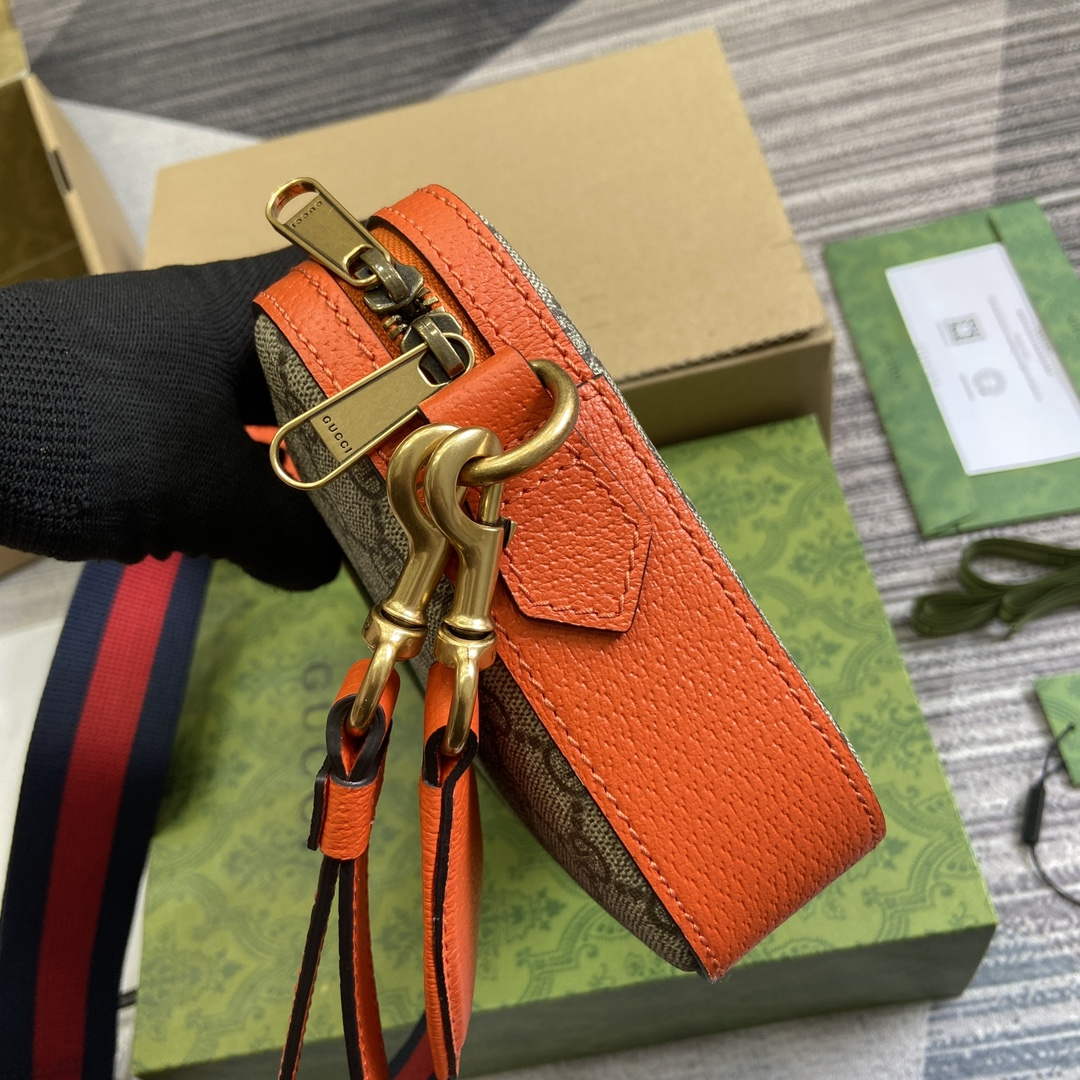 Gucci 699439 Ophidia GG Small Crossbody Bag Bright orange | gucci 699439 ophidia gg shoulder bag orange 3