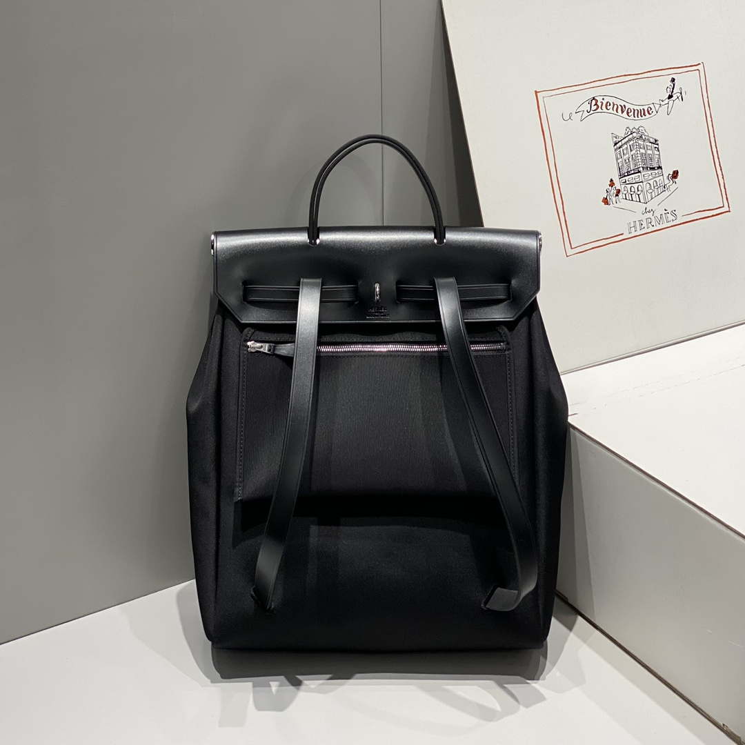 Hermes H084076CKAD A Dos Zip Retourne Herbag Backpack Toile Vache Hunter Ebene H60068 | hermes h084076ckad a dos zip retourne herbag backpack toile vache hunter ebene h60068 3