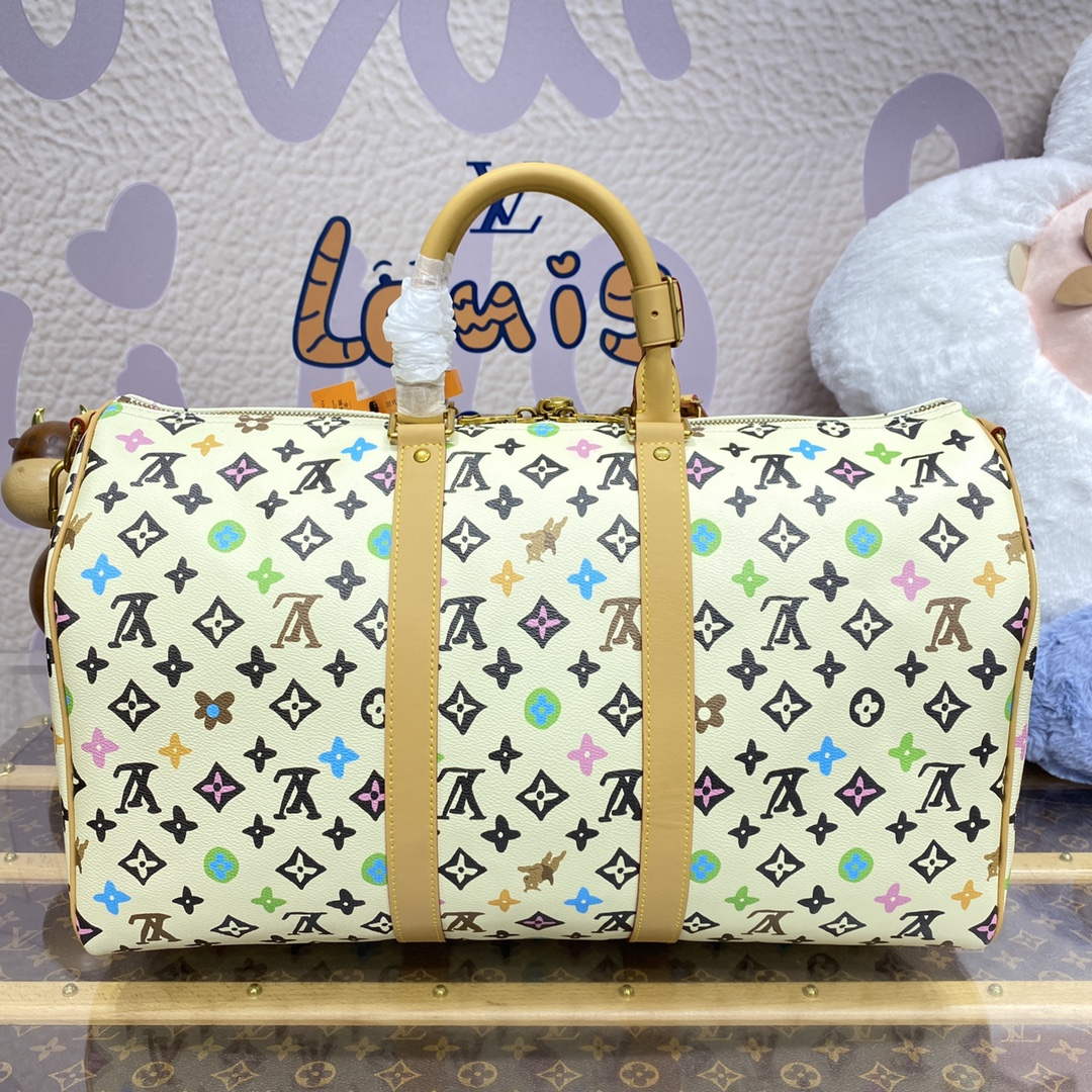 LV M25233 Louis Vuitton Keepall Bandoulière 45 Travel Bag Vanilla | lv m25233 louis vuitton keepall bandouliere 45 travel bag vanilla 2