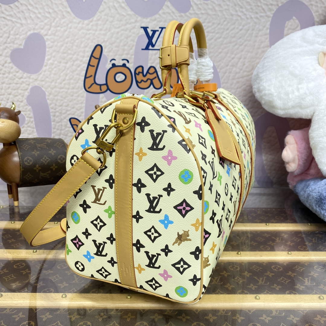 LV M25233 Louis Vuitton Keepall Bandoulière 45 Travel Bag Vanilla | lv m25233 louis vuitton keepall bandouliere 45 travel bag vanilla 3