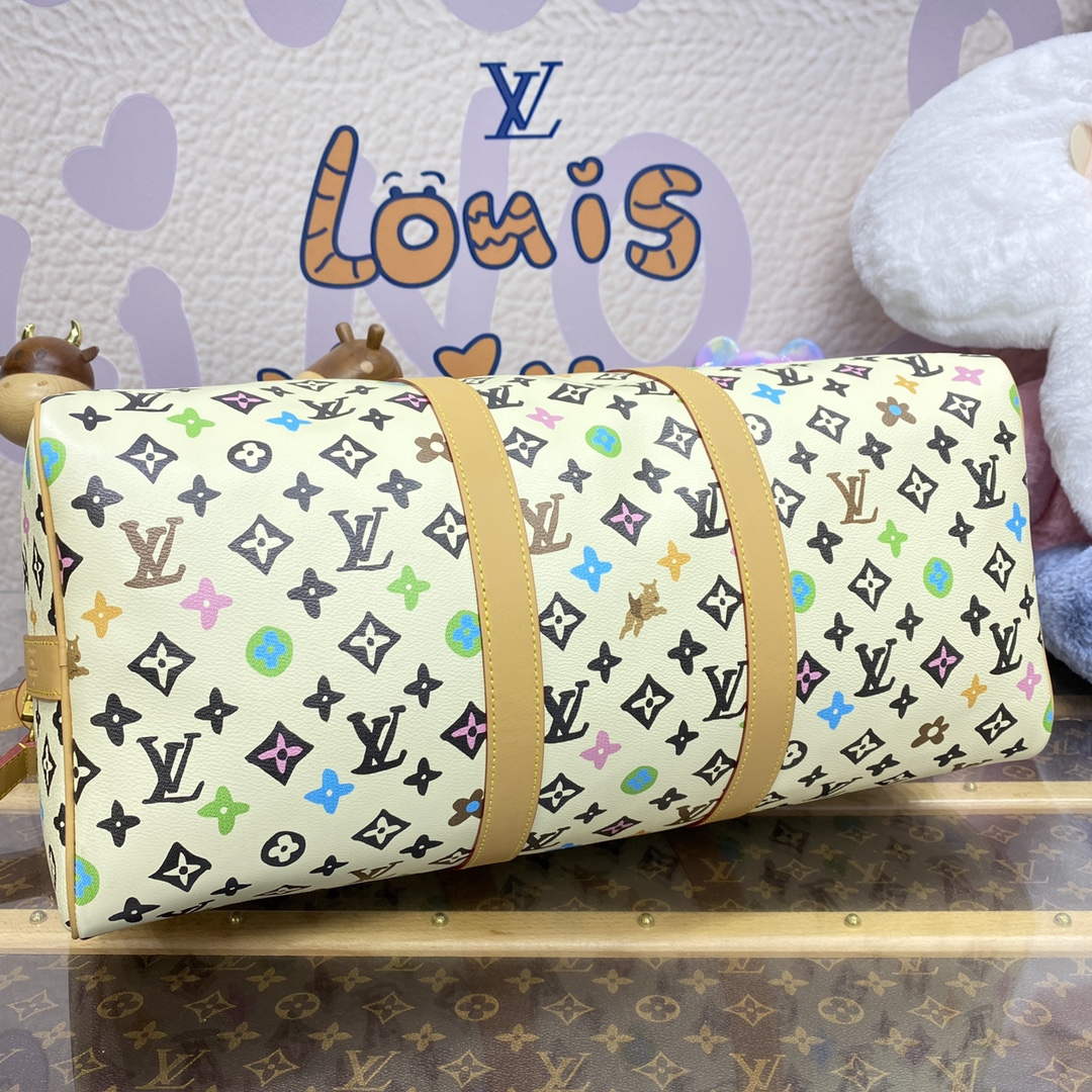 LV M25233 Louis Vuitton Keepall Bandoulière 45 Travel Bag Vanilla | lv m25233 louis vuitton keepall bandouliere 45 travel bag vanilla 4