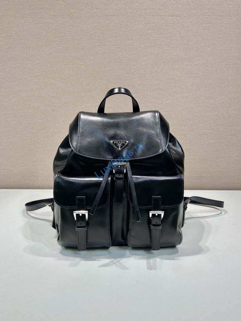 Prada 1BZ811 Leather Backpack Bag in Black