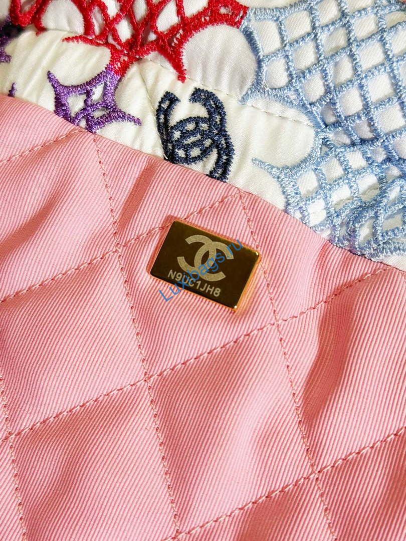 Chanel 22 Mini Handbag AS3980 Lace Patchwork & Gold-Tone Metal Multicolour | chanel 22 mini handbag as3980 lace patchwork gold tone metal multicolour 009