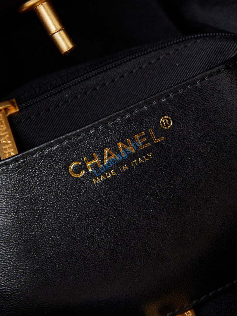 Chanel AS4754 24P New Hobo Bag Black Lambskin | chanel as4754 24p new hobo bag black lambskin 008