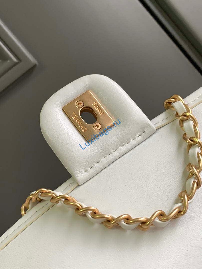 Chanel AS4773 Flap bag Lace Patchwork & Gold-Tone Metal White & Multicolor | chanel as4773 flap bag lace patchwork gold tone metal white multicolor 007