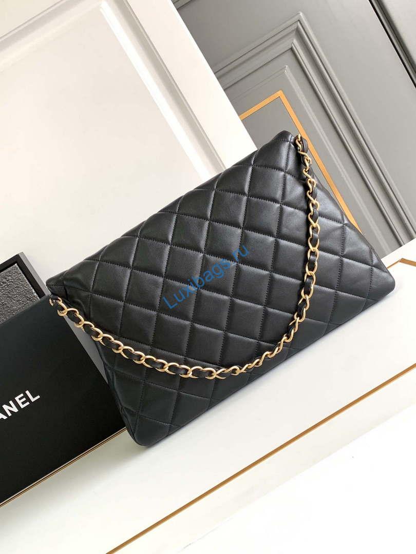 Chanel AS4777 24P New Hobo Bag Black Lambskin | chanel as4777 24p new hobo bag black lambskin 013