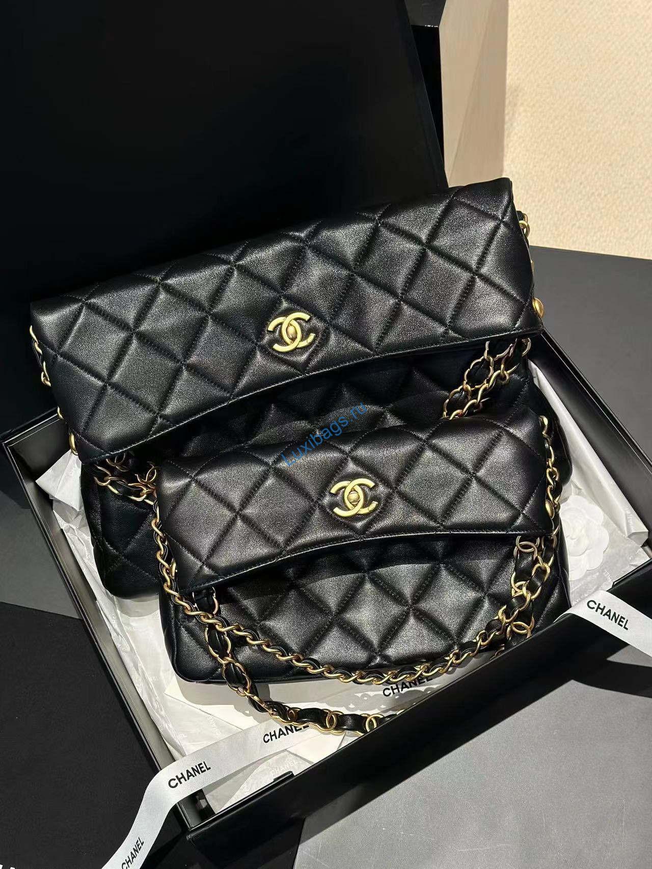 Chanel AS4777 24P New Hobo Bag Black Lambskin | chanel as4777 24p new hobo bag black lambskin 019