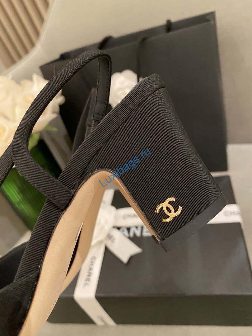 Chanel Women's G31318 Slingbacks Goatskin Grosgrain Sandals Shoes C91006 | chanel womens slingbacks goatskin grosgrain sandals shoes c91006 08