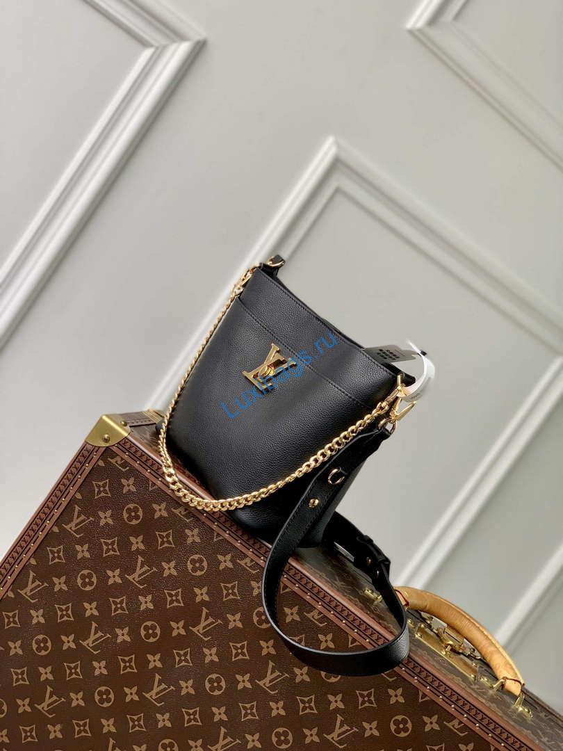 LV M24006 Louis Vuitton Lock and Walk Bucket Bag Black | lv m24006 louis vuitton lock and walk bucket bag black 3