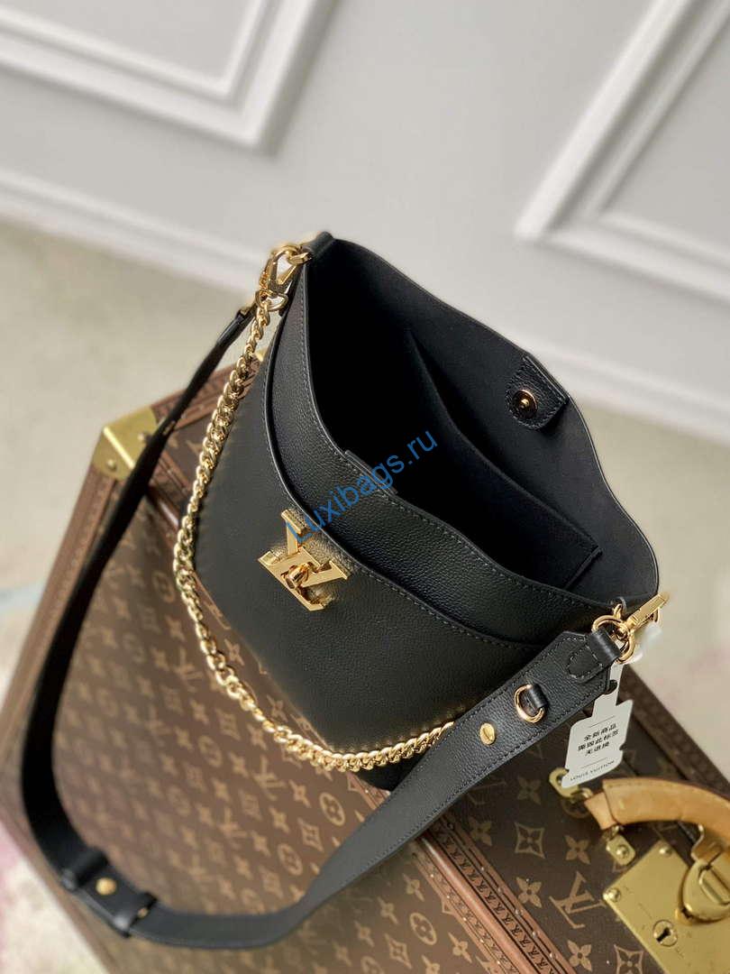 LV M24006 Louis Vuitton Lock and Walk Bucket Bag Black | lv m24006 louis vuitton lock and walk bucket bag black 9