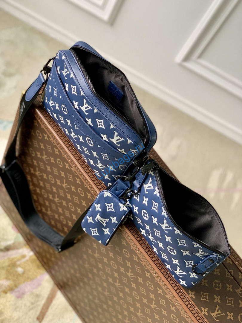 LV M24753 Louis Vuitton Trio Messenger Bag Ink Blue/White | lv m24753 louis vuitton trio messenger bag ink blue white 9