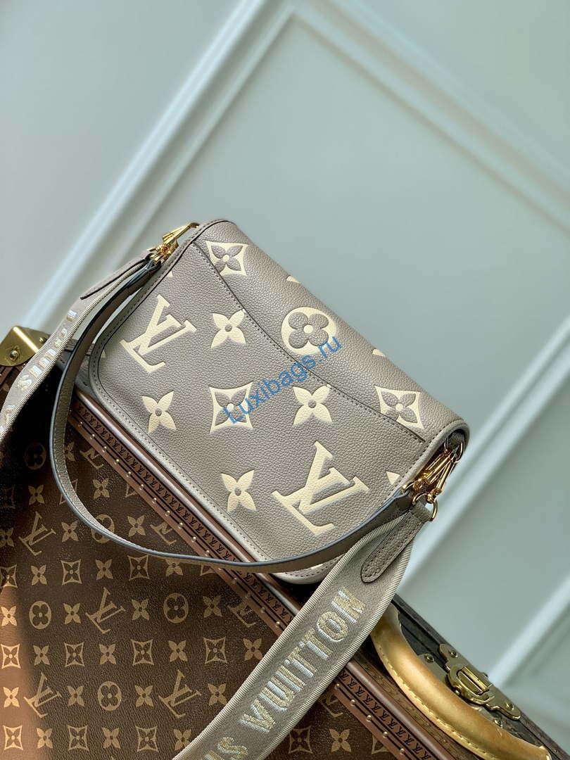 LV M46386 Louis Vuitton Diane Monogram Empreinte Leather Gray with Camel | lv m46386 louis vuitton diane monogram empreinte leather gray with camel 03