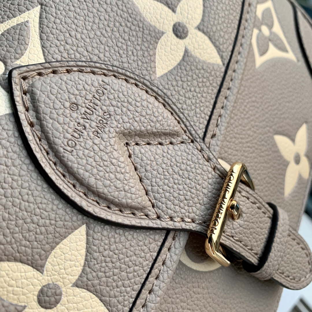 LV M46386 Louis Vuitton Diane Monogram Empreinte Leather Gray with Camel | lv m46386 louis vuitton diane monogram empreinte leather gray with camel 06