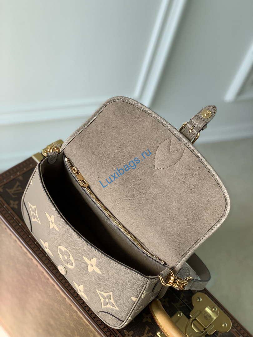 LV M46386 Louis Vuitton Diane Monogram Empreinte Leather Gray with Camel | lv m46386 louis vuitton diane monogram empreinte leather gray with camel 08