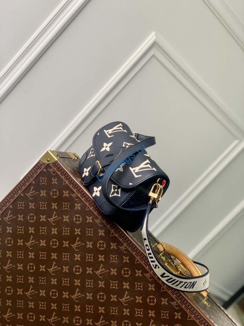 LV M47161 Louis Vuitton Diane Monogram Empreinte Leather Black with Camel | lv m47161 louis vuitton diane monogram empreinte leather black with camel 02