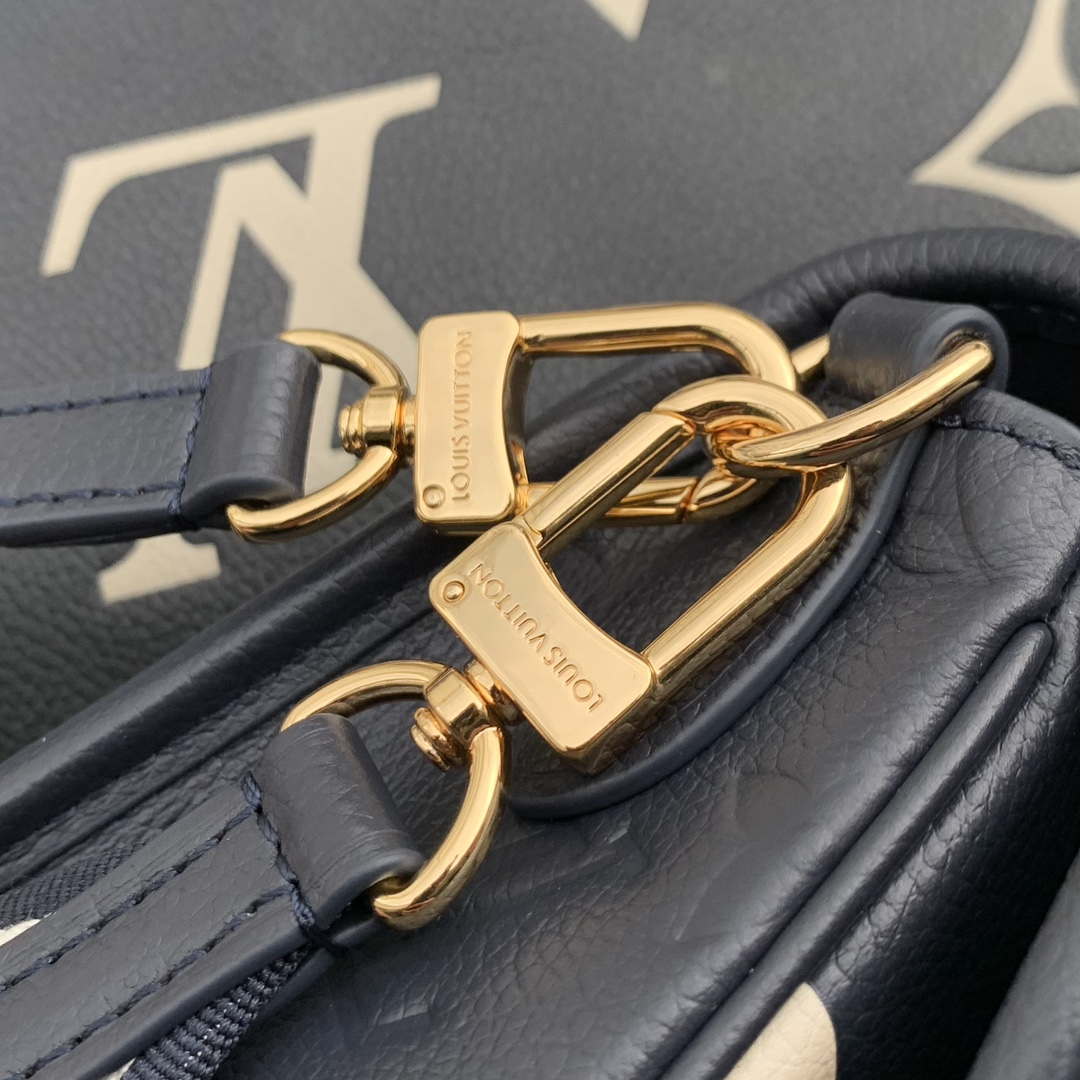 LV M47161 Louis Vuitton Diane Monogram Empreinte Leather Black with Camel | lv m47161 louis vuitton diane monogram empreinte leather black with camel 05