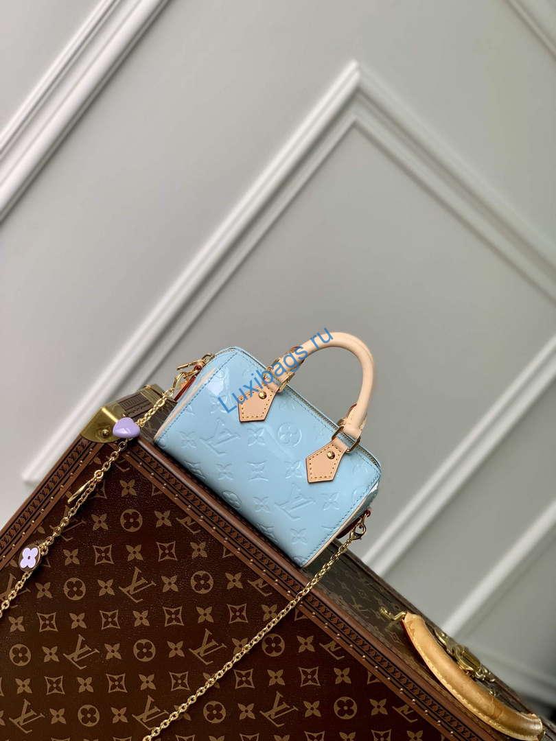LV M83000 Louis Vuitton Nano Speedy Bag Sky Blue