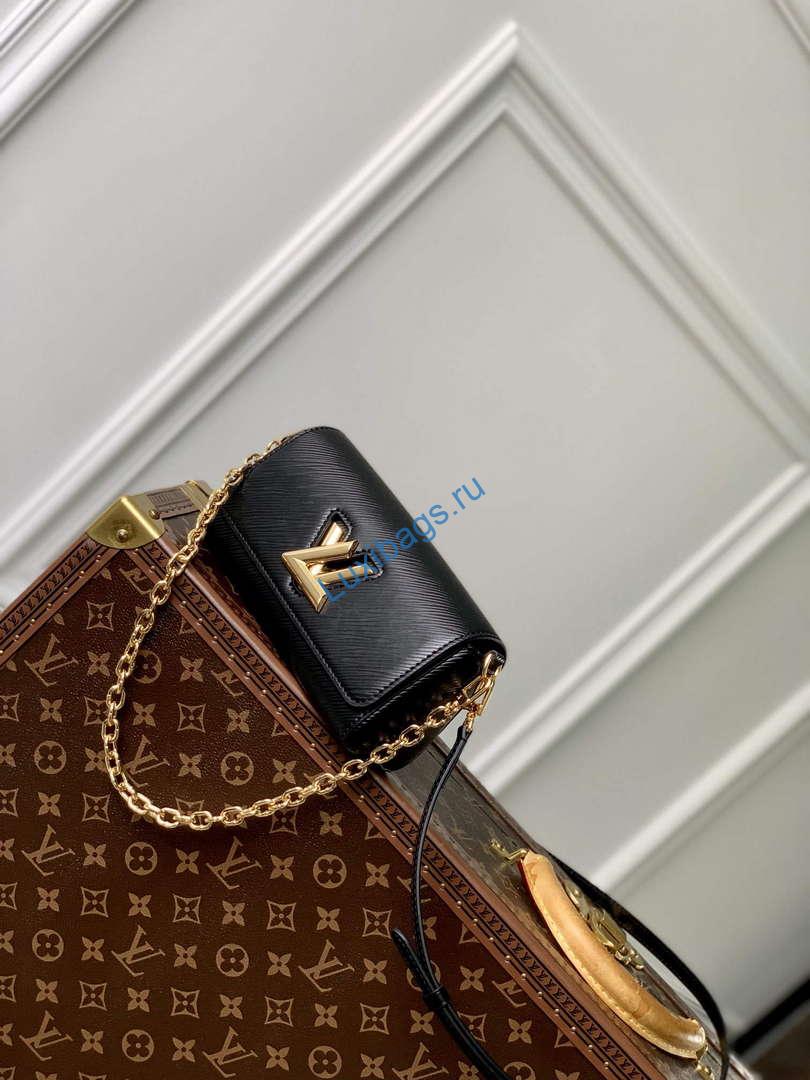 LV M83077 Louis Vuitton Twist West Pochette Epi leather Bag Black | lv m83077 louis vuitton twist west pochette epi leather bag black 2