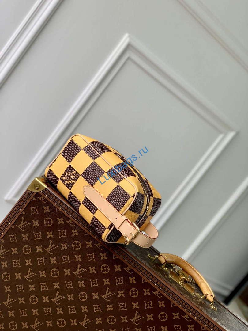 LV N40567 Louis Vuitton Locker Dopp Kit Bag Yellow Damier Other | lv n40567 louis vuitton locker dopp kit bag yellow damier damier other 2