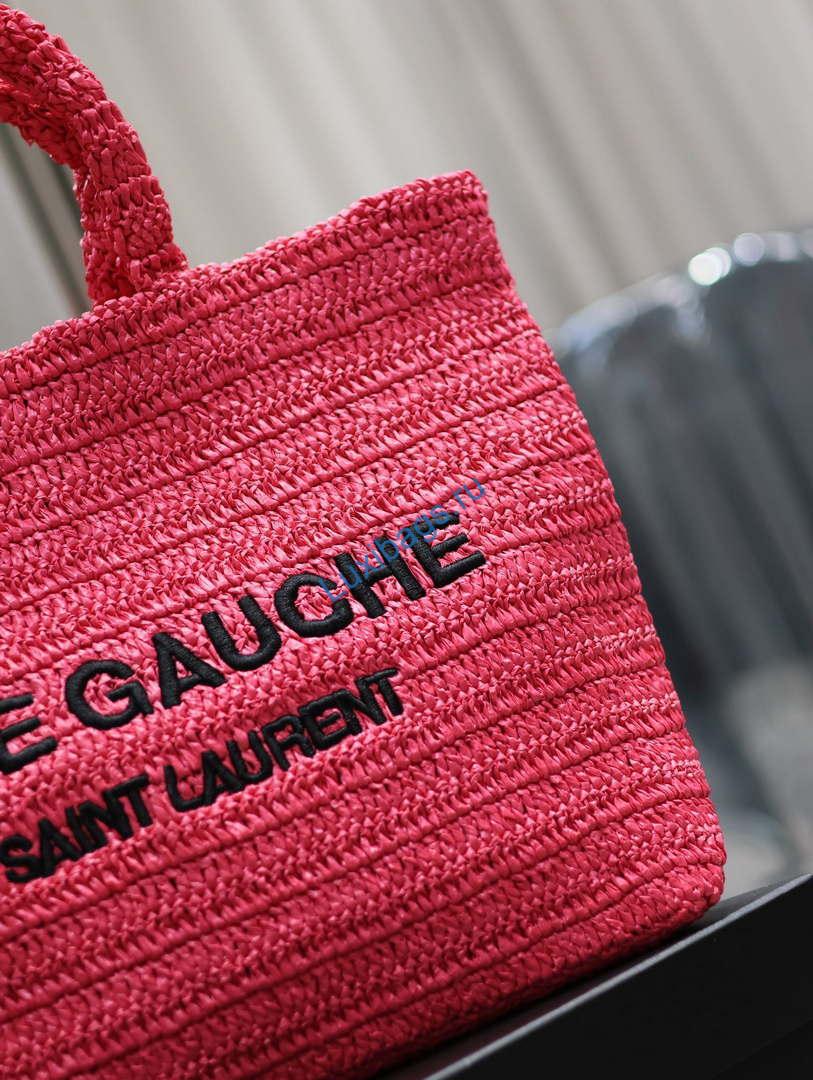 YSL 688864 Saint Laurent Rive Gauche Tote in Red Raffia | ysl 688864 saint laurent rive gauche tote in red raffia 05