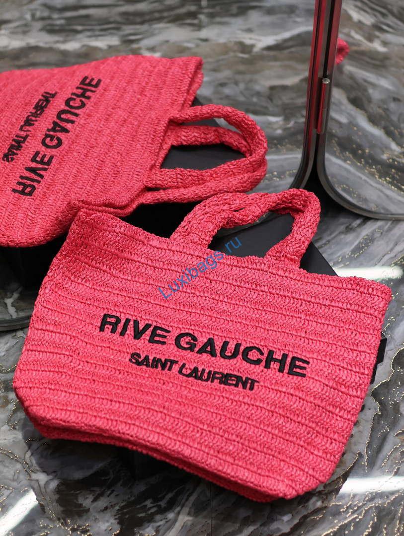 YSL 688864 Saint Laurent Rive Gauche Tote in Red Raffia | ysl 688864 saint laurent rive gauche tote in red raffia 09