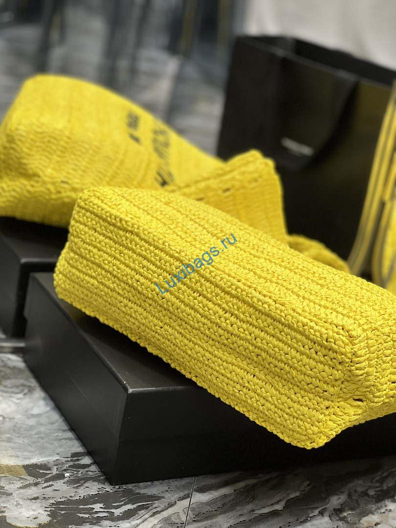 YSL 688864 Saint Laurent Rive Gauche Tote in Yellow Raffia | ysl 688864 saint laurent rive gauche tote in yellow raffia 07
