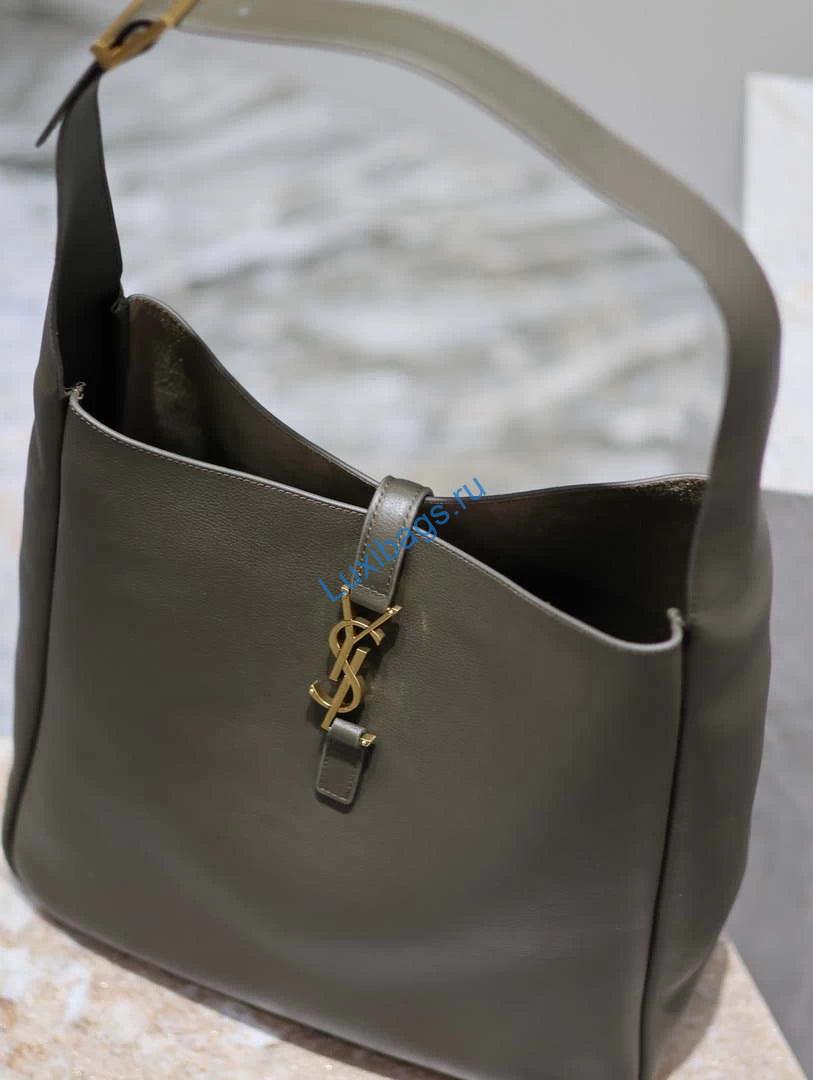 YSL 753837 Le 5 À 7 Supple Large In Smooth Leather Drak Green | ysl 753837 le 5 a 7 supple large in smooth leather drak green 005