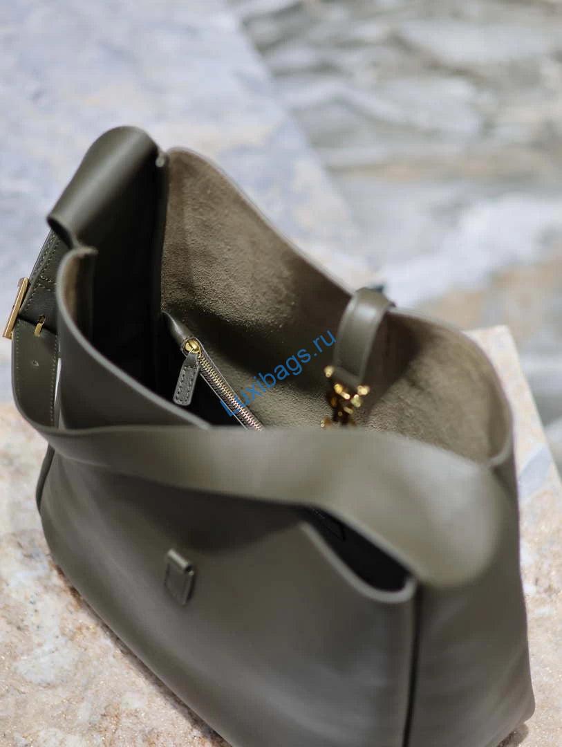 YSL 753837 Le 5 À 7 Supple Large In Smooth Leather Drak Green | ysl 753837 le 5 a 7 supple large in smooth leather drak green 006