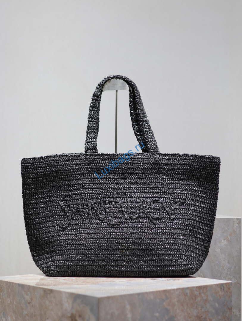 YSL 776763 Saint Laurent Tote  in Black Raffia