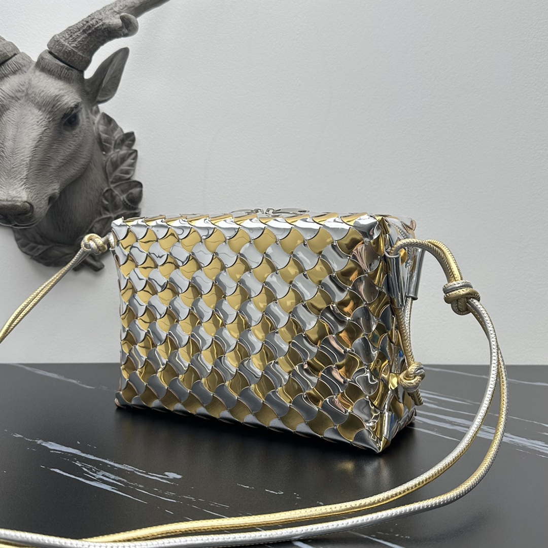 Bottega Veneta BV 777571 Small Loop Camera Bag Silver gold | bottega veneta bv 777571 small loop camera bag silver gold 003