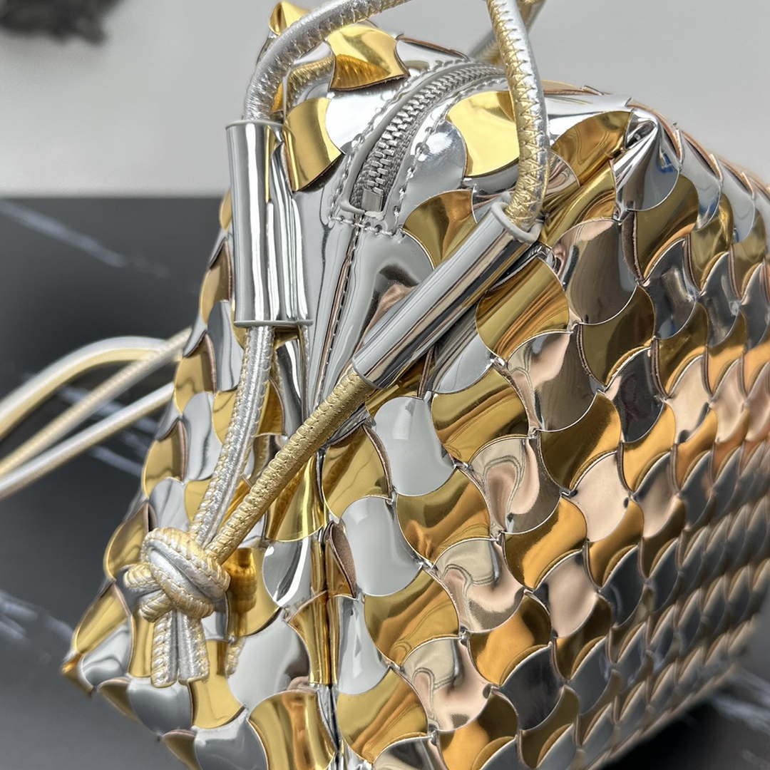 Bottega Veneta BV 777571 Small Loop Camera Bag Silver gold | bottega veneta bv 777571 small loop camera bag silver gold 005
