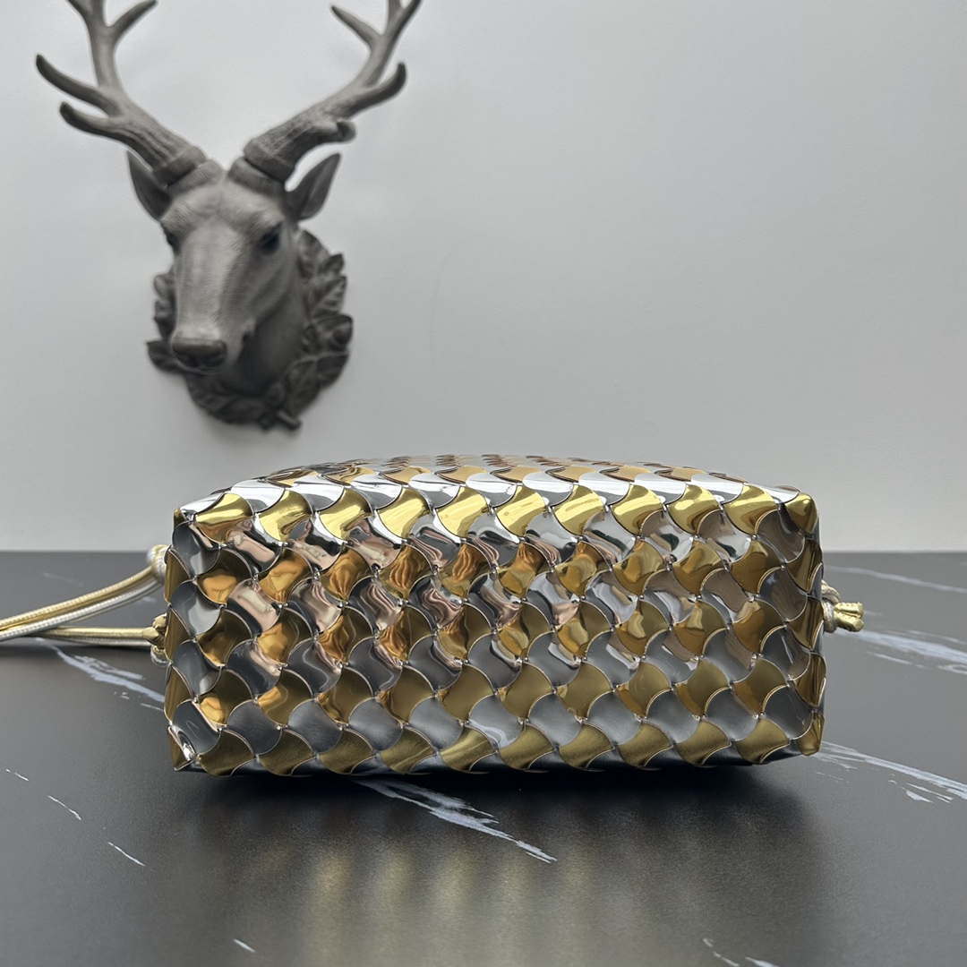 Bottega Veneta BV 777571 Small Loop Camera Bag Silver gold | bottega veneta bv 777571 small loop camera bag silver gold 006