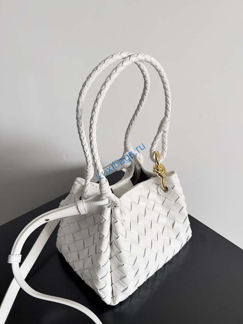 Bottega Veneta BV 796569VCPPT8060 Small Andiamo Parachute White | bottega veneta bv 796569vcppt2190 small andiamo parachute white 003