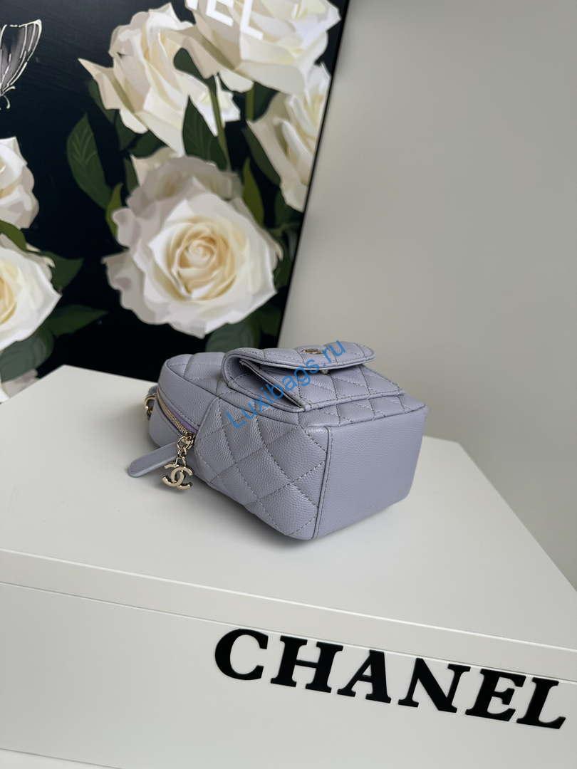 Chanel Ap3753 CLASSIC MINI Backpack Calfskin Gray Purple | chanel ap3753 classic mini backpack calfskin gray purple 07