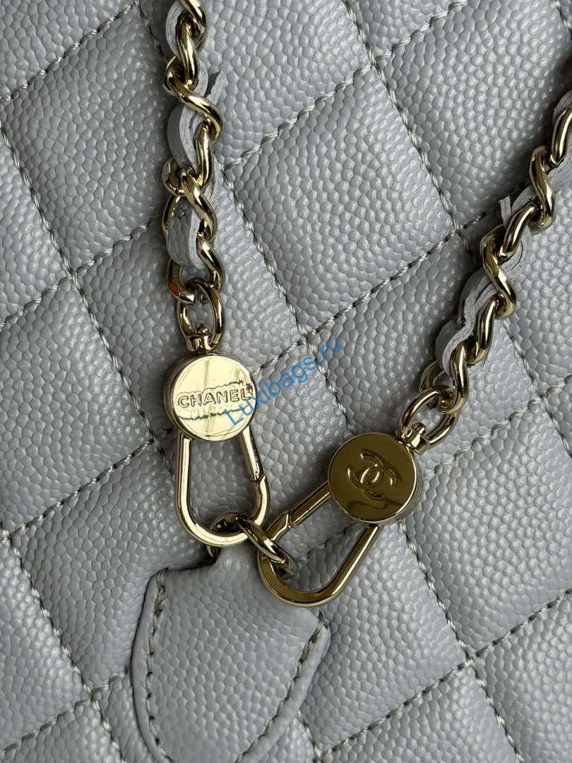 Chanel Ap3753 CLASSIC MINI Backpack Calfskin Gray Purple | chanel ap3753 classic mini backpack calfskin gray purple 08