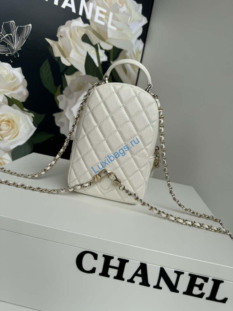 Chanel Ap3753 CLASSIC MINI Backpack Calfskin White | chanel ap3753 classic mini backpack calfskin white 02