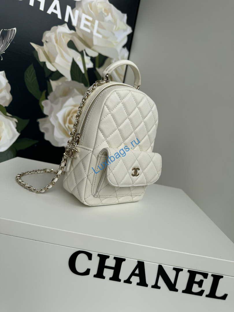 Chanel Ap3753 CLASSIC MINI Backpack Calfskin White | chanel ap3753 classic mini backpack calfskin white 03