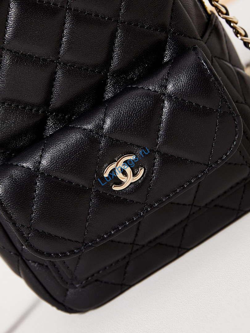 Chanel Ap3753 CLASSIC MINI Backpack Lambskin Black | chanel ap3753 classic mini backpack lambskin black 02