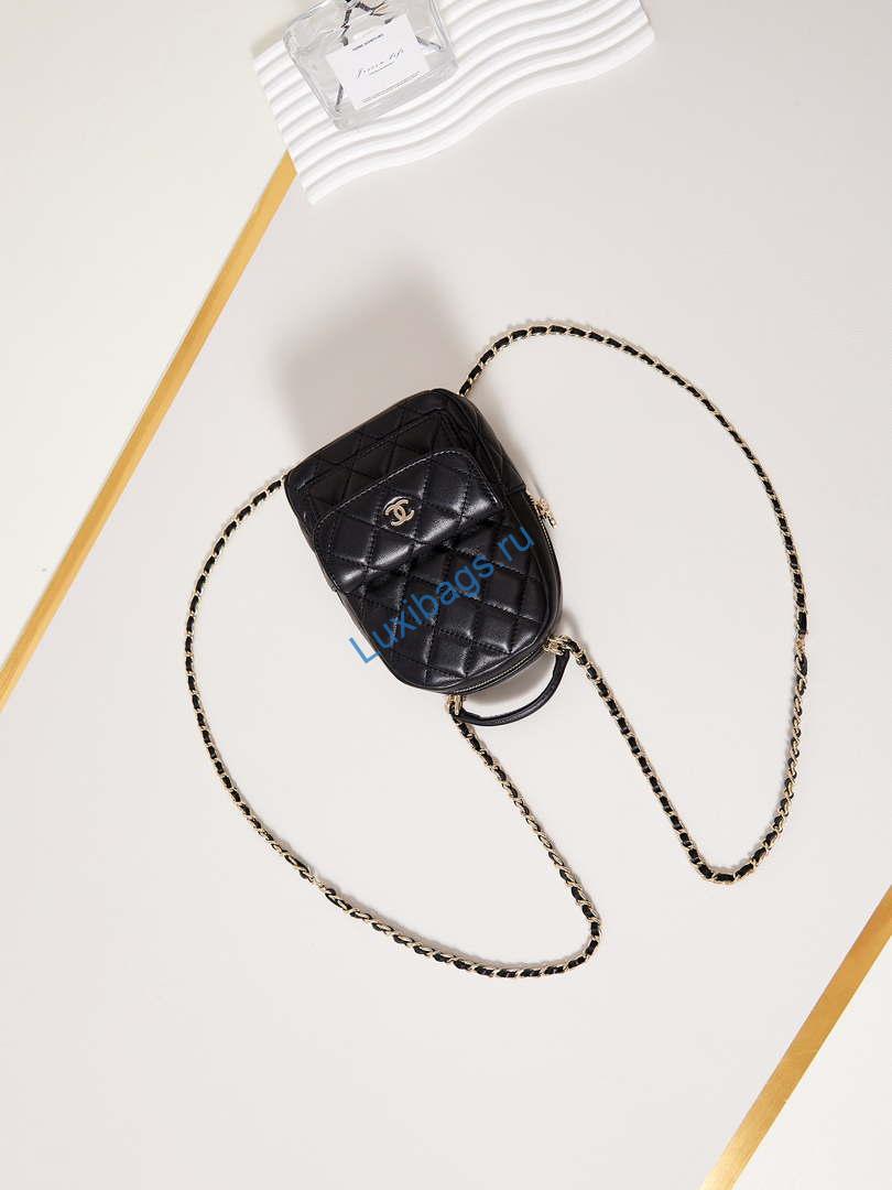 Chanel Ap3753 CLASSIC MINI Backpack Lambskin Black | chanel ap3753 classic mini backpack lambskin black 07