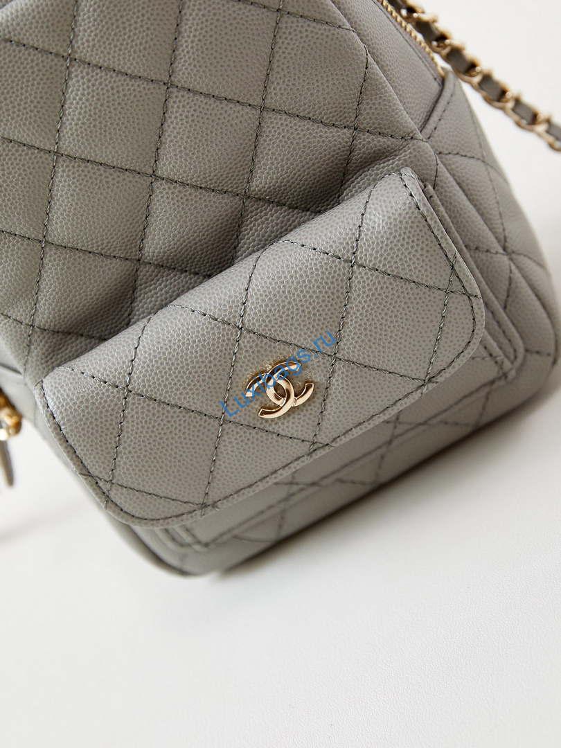 Chanel Ap3753 CLASSIC MINI Backpack Calfskin Grey | chanel ap3753 classic mini backpack lambskin grey 02