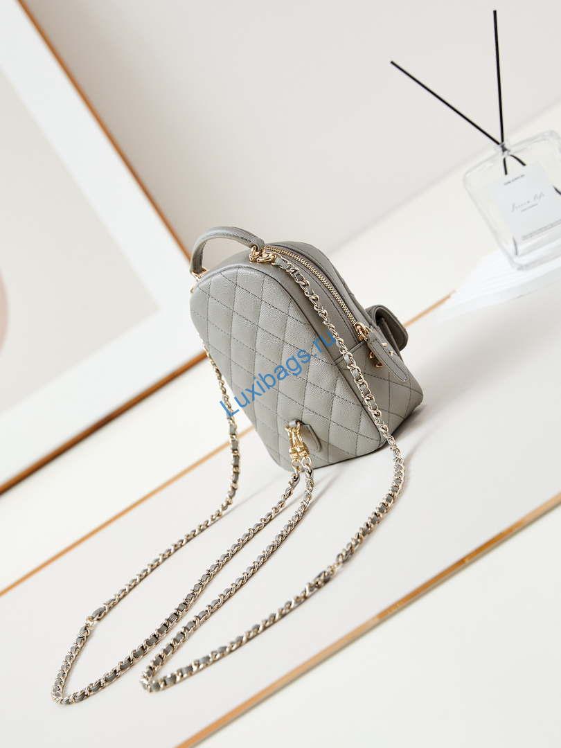 Chanel Ap3753 CLASSIC MINI Backpack Calfskin Grey | chanel ap3753 classic mini backpack lambskin grey 04